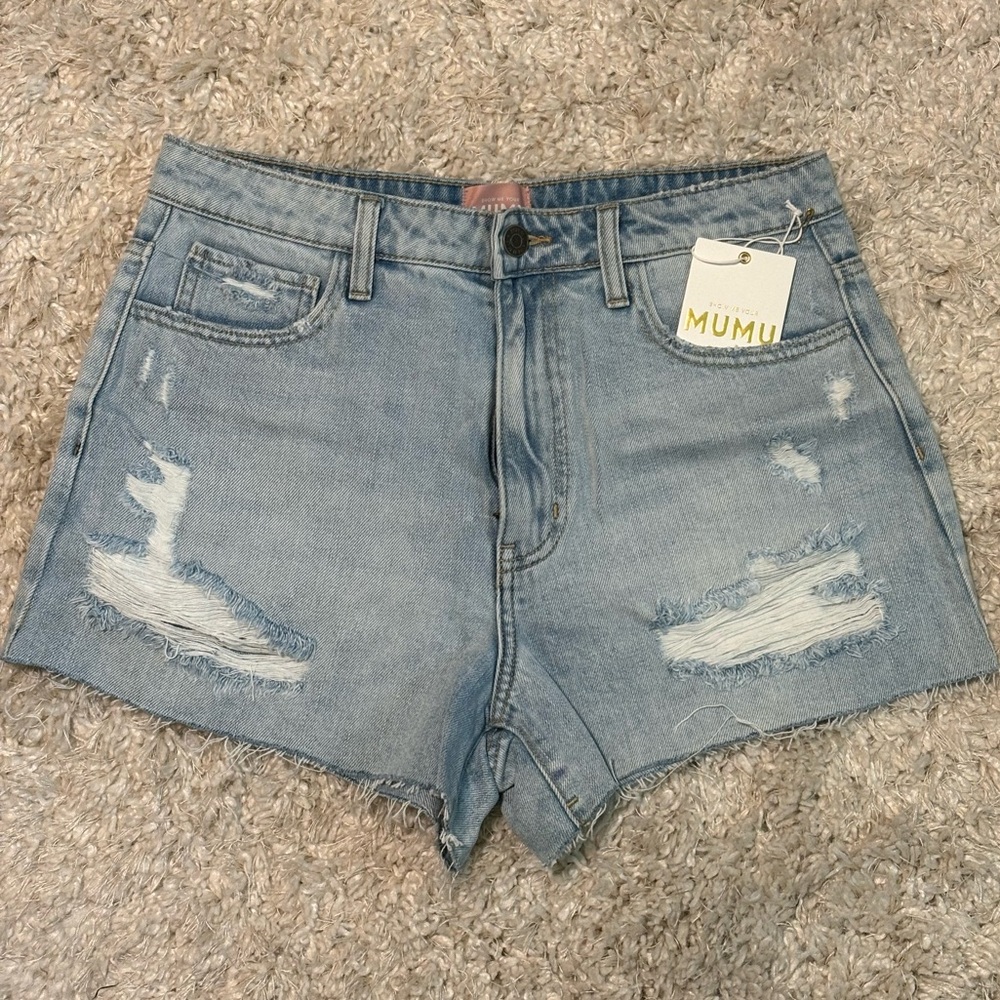 NWT Show Me Your Mumu Cutoff Denim Shorts - Size 28